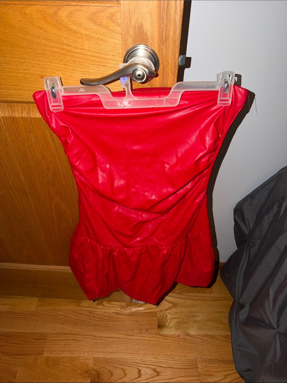 Almost Famous FAUX Red leather mini dress